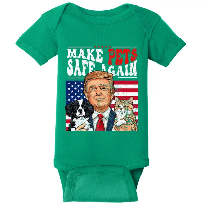 Make Pets Safe Again Trump 2024 Save Our Pets Baby Bodysuit