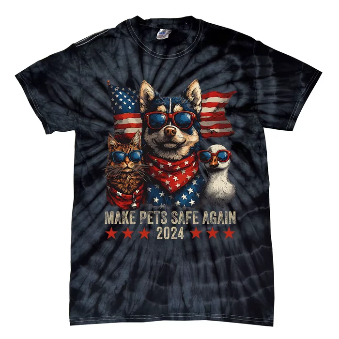 Make Pets Safe Again Trump 2024 Save Our Pets Tie-Dye T-Shirt