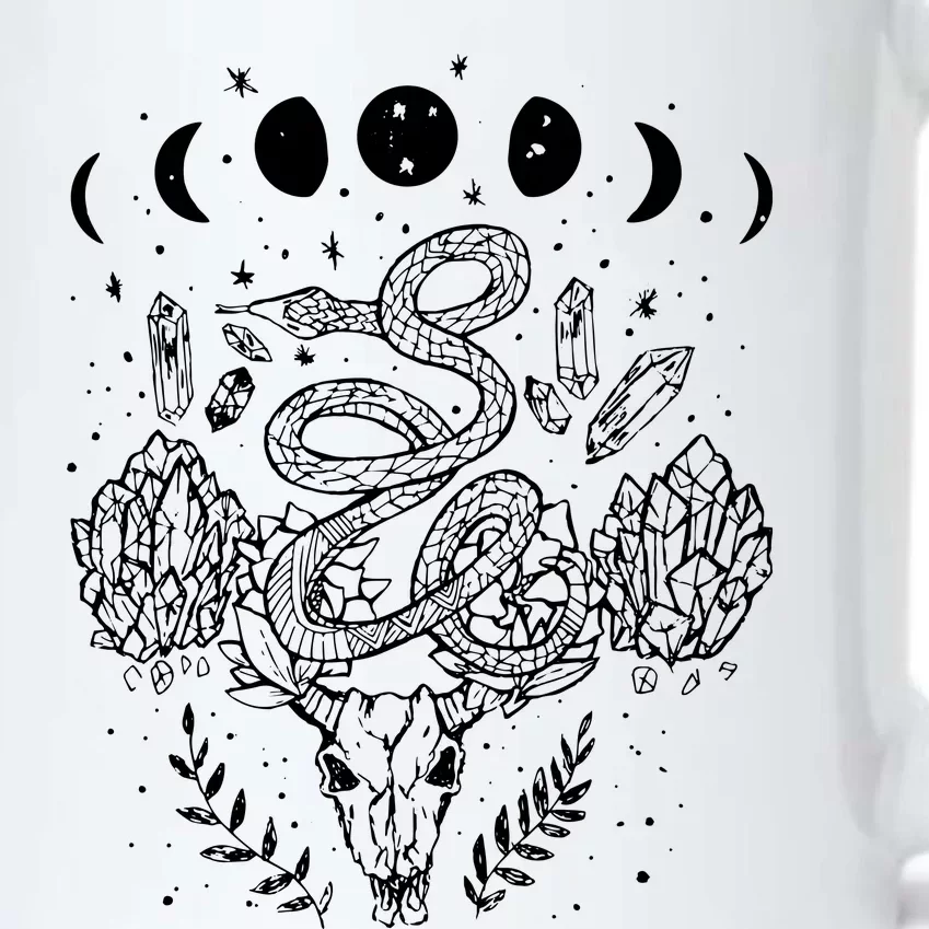 Moon Phases Snake And Crystals Gothic Punk Black Color Changing Mug