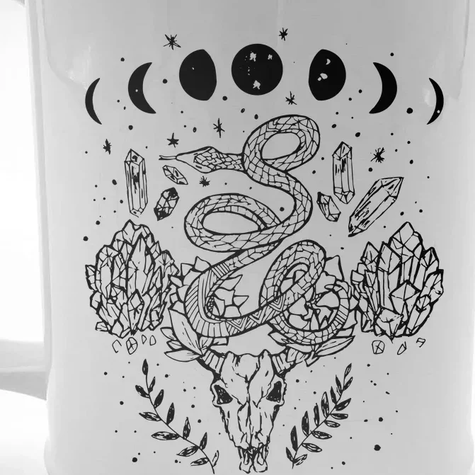 Moon Phases Snake And Crystals Gothic Punk Front & Back Beer Stein