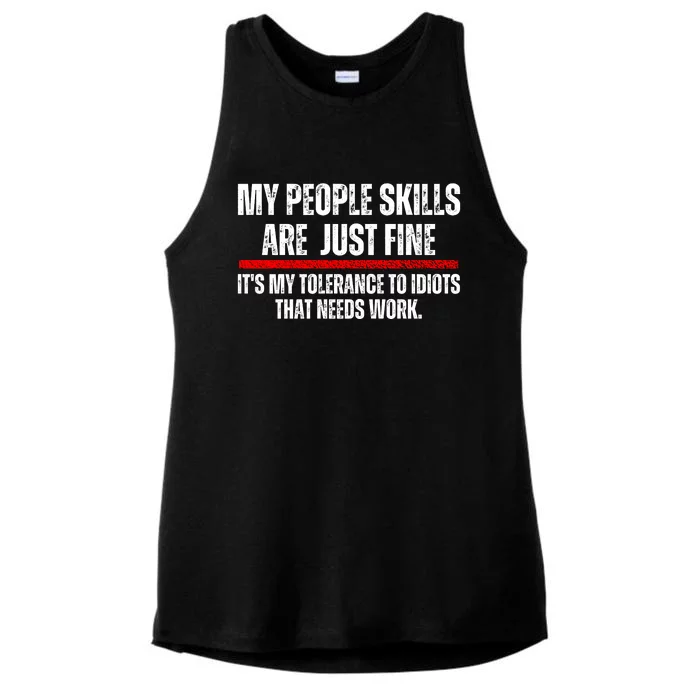 My People Skills Are Fine Ladies Tri-Blend Wicking Tank