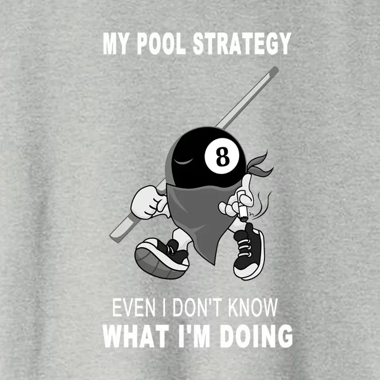 My Pool Strategy Funny Billiards Pool Gift Father's Day Women's Crop Top Tee