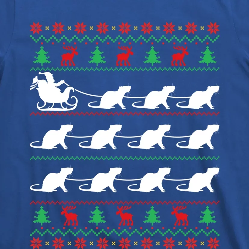 Mouse Pulls Santa Sleigh Christmas Mouse Lover Xmas Gift T-Shirt