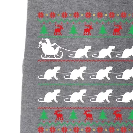 Mouse Pulls Santa Sleigh Christmas Mouse Lover Xmas Gift Doggie 3-End Fleece Hoodie