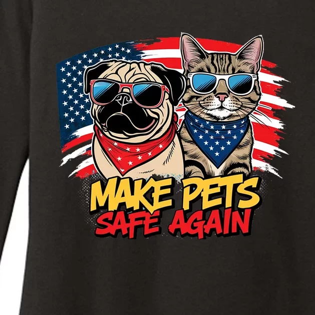 Make Pets Safe Again Funny 2024 Presidential Election Womens CVC Long Sleeve Shirt