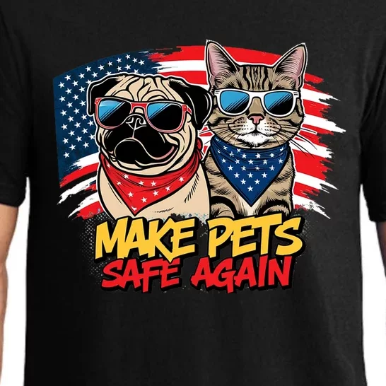 Make Pets Safe Again Funny 2024 Presidential Election Pajama Set