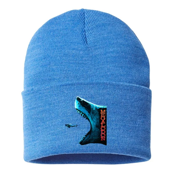 Megalodon Primeval Shark Dorsal Fin Th Ocean Predator Sustainable Knit Beanie