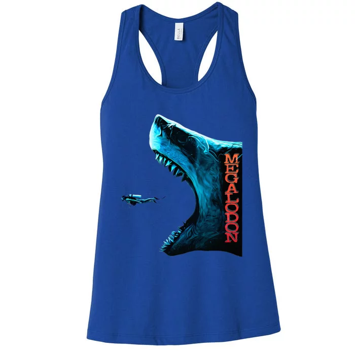 Megalodon Primeval Shark Dorsal Fin Th Ocean Predator Women's Racerback Tank