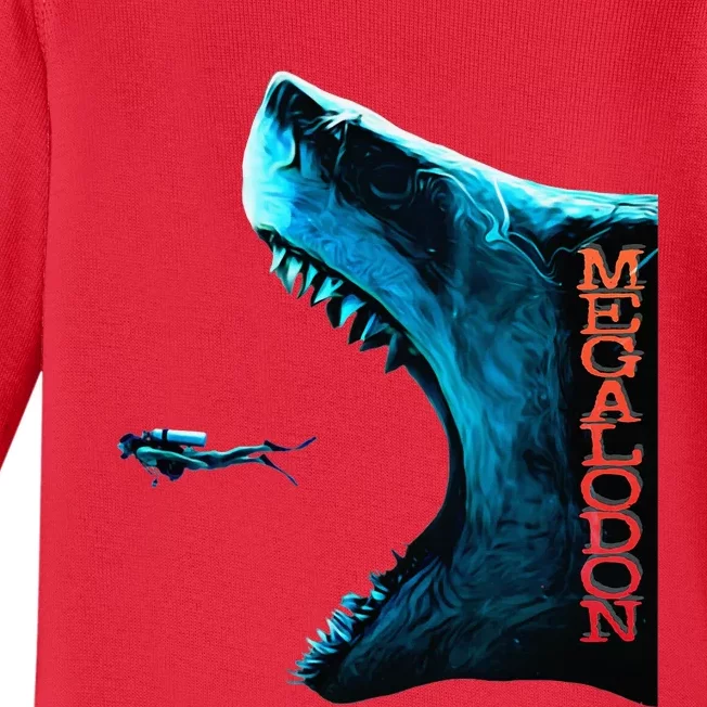 Megalodon Primeval Shark Dorsal Fin Th Ocean Predator Baby Long Sleeve Bodysuit