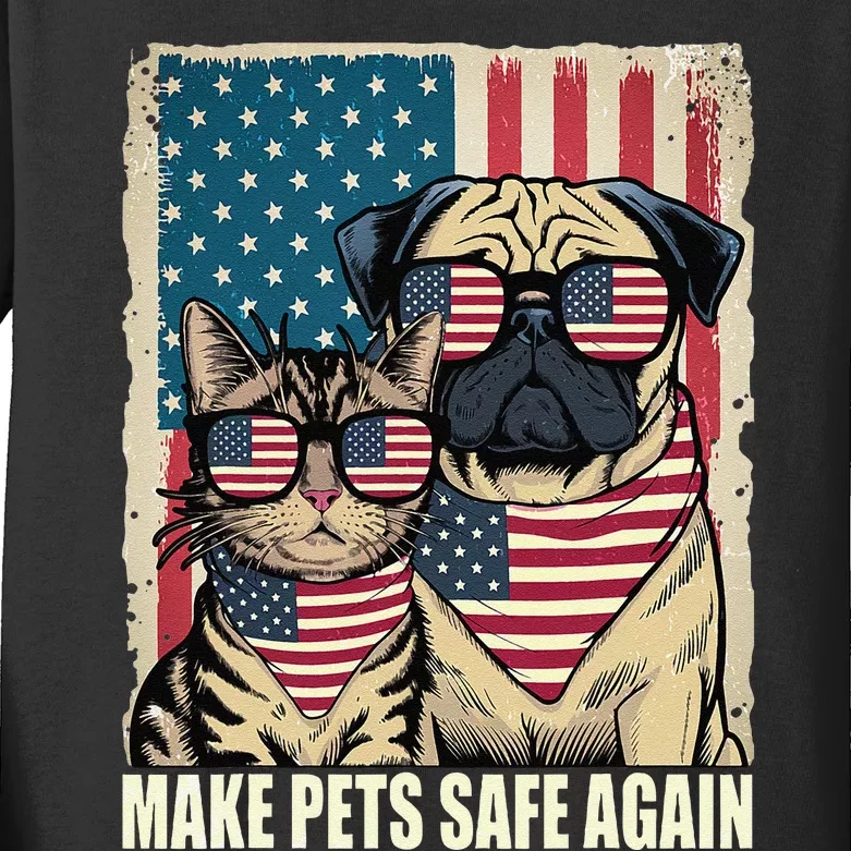 Make Pets Safe Again Eating The Dogs Cats Election Kids Long Sleeve Shirt