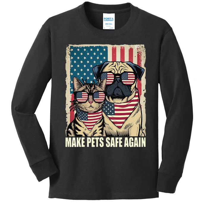 Make Pets Safe Again Eating The Dogs Cats Election Kids Long Sleeve Shirt