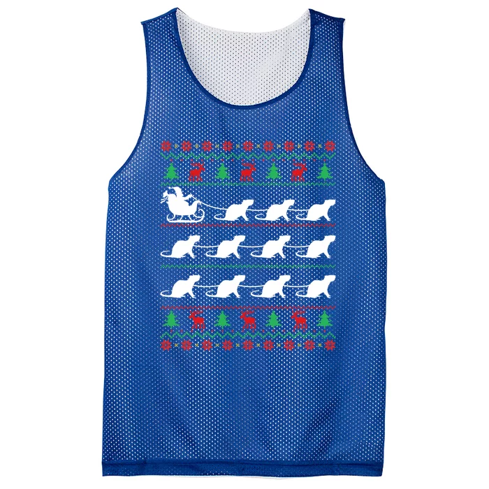 Mouse Pulls Santa Sleigh Christmas Mouse Lover Xmas Funny Gift Mesh Reversible Basketball Jersey Tank