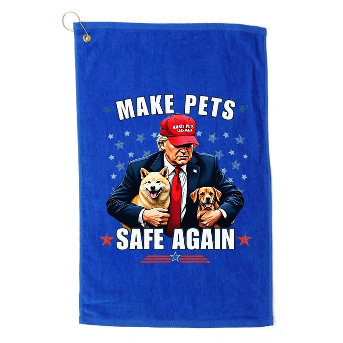 Make Pets Safe Again Funny Pro Trump 2024 Platinum Collection Golf Towel