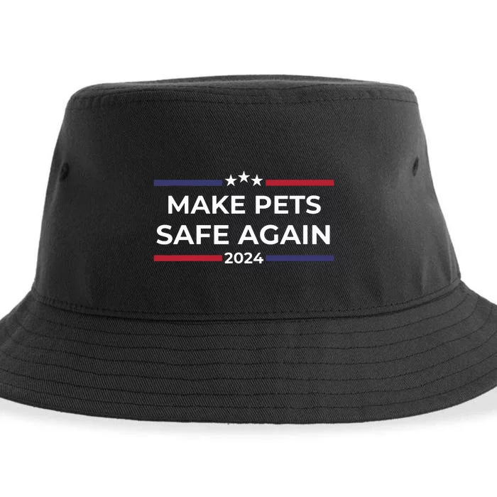 Make Pets Safe Again Funny Pet Safety Awareness Sustainable Bucket Hat