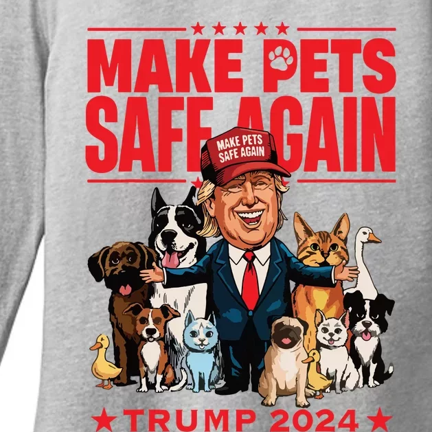 Make Pets Safe Again Trump 2024 Save Our Pets Womens CVC Long Sleeve Shirt