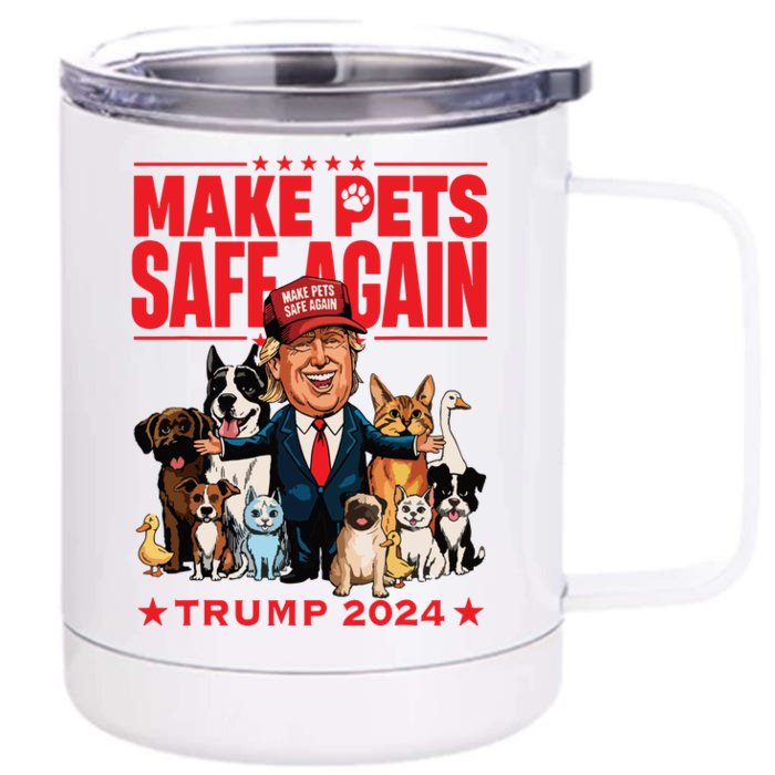 Make Pets Safe Again Trump 2024 Save Our Pets Front & Back 12oz Stainless Steel Tumbler Cup