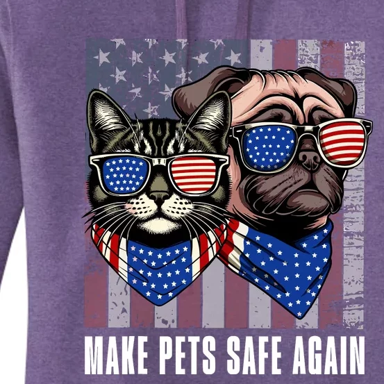 Make Pets Safe Again Trump Harris Debate Eating The Dogs Cat Women's Pullover Hoodie