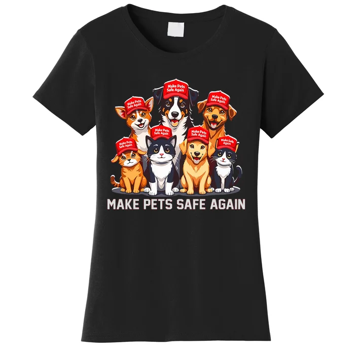 Make Pets Safe Again Funny Donald Trump 2024 Debate Election Women's T-Shirt