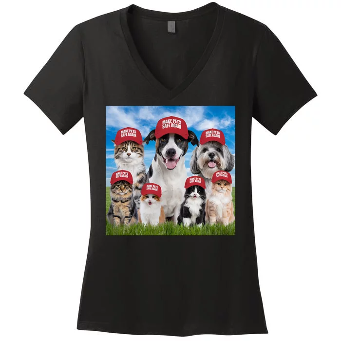 Make Pets Safe Again Democratic Republican Women's V-Neck T-Shirt