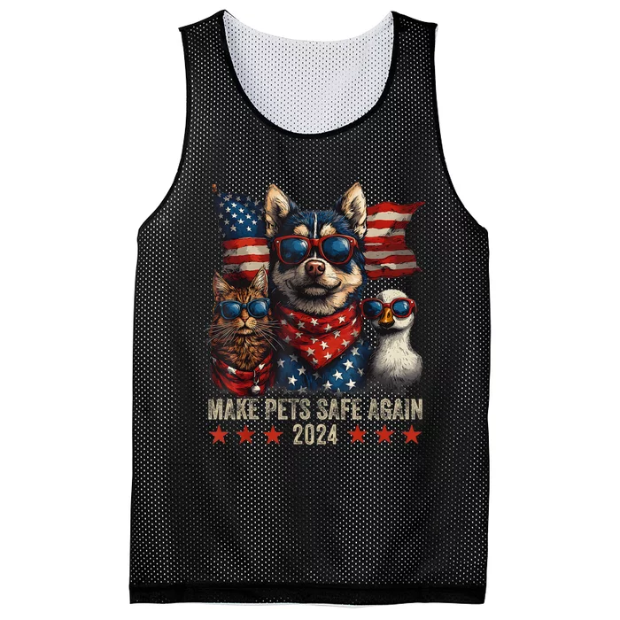 Make Pets Safe Again Trump 2024 Save Our Pets Mesh Reversible Basketball Jersey Tank