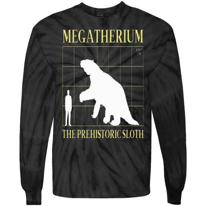 Megatherium Prehistoric Sloth Extinct Giant Ground Sloth Tie-Dye Long Sleeve Shirt