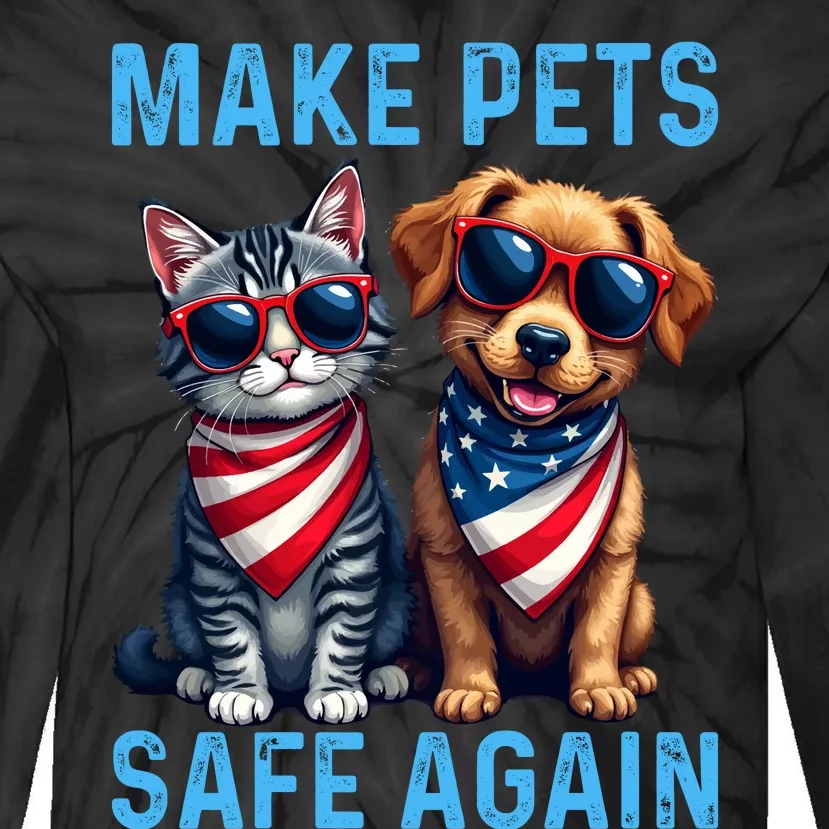 Make Pets Safe Again Funny Donald Trump They Are Eating The Dogs Tie-Dye Long Sleeve Shirt