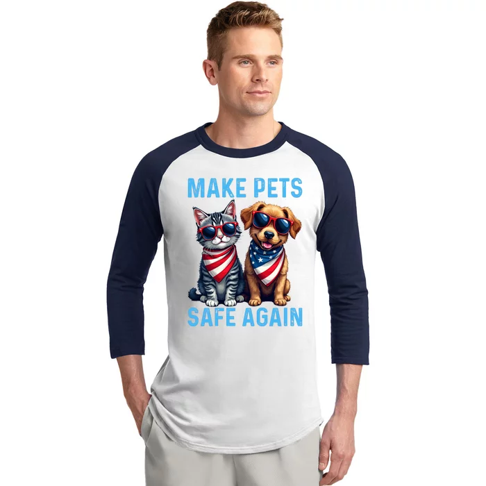 Make Pets Safe Again Funny Donald Trump They Are Eating The Dogs Baseball Sleeve Shirt