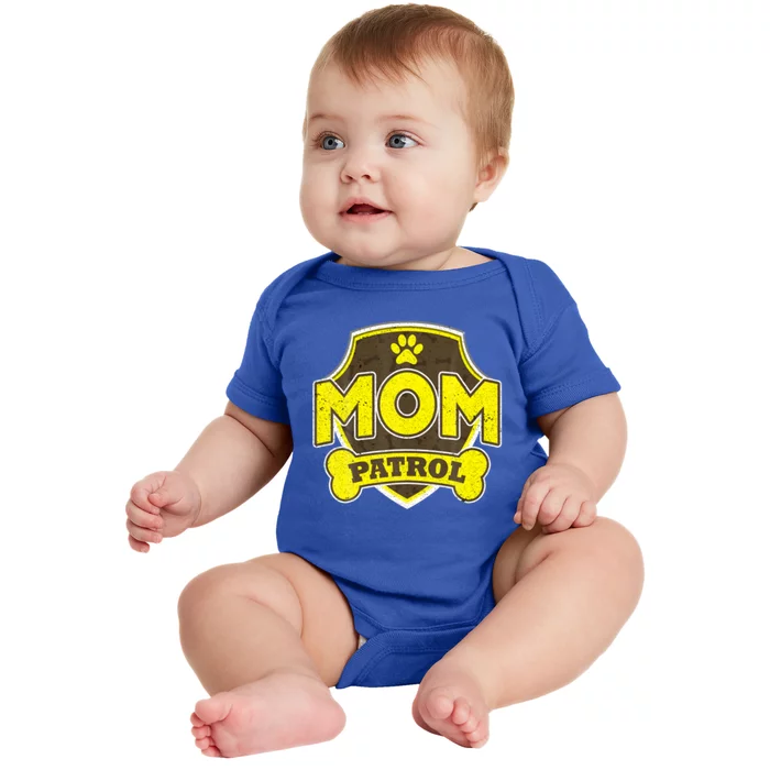 Mom Patrol Shirt Dog Mom Dad Funny Gift Birthday Party Baby Bodysuit