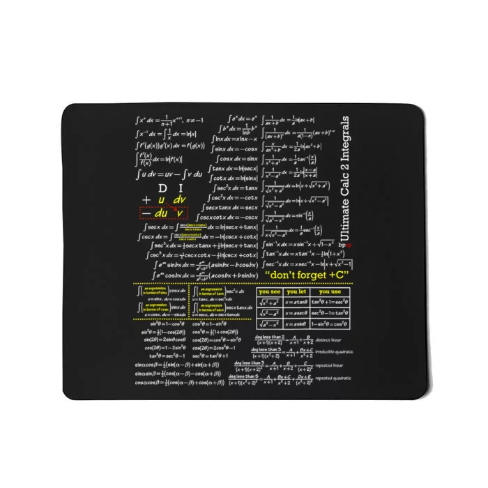 Mathematics Professor Student Ultimate Calculus 2 Integral Mousepad