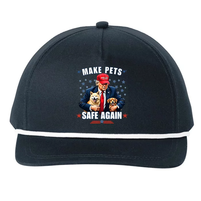 Make Pets Safe Again Funny Pro Trump 2024 Snapback Five-Panel Rope Hat