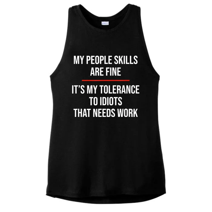 My People Skills Are Fine Funny Sarcastic Ladies Tri-Blend Wicking Tank