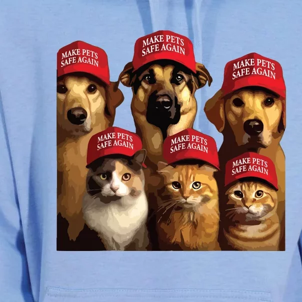 Make Pets Safe Again Funny Cats And Dogs 2024 Debate Unisex Surf Hoodie