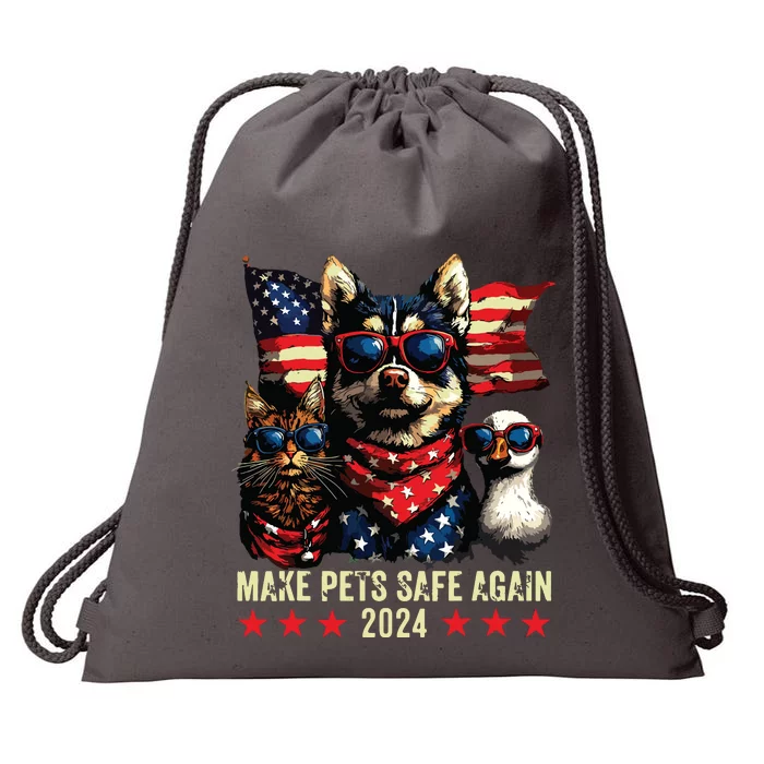 Make Pets Safe Again Trump 2024 Save Our Pets Drawstring Bag