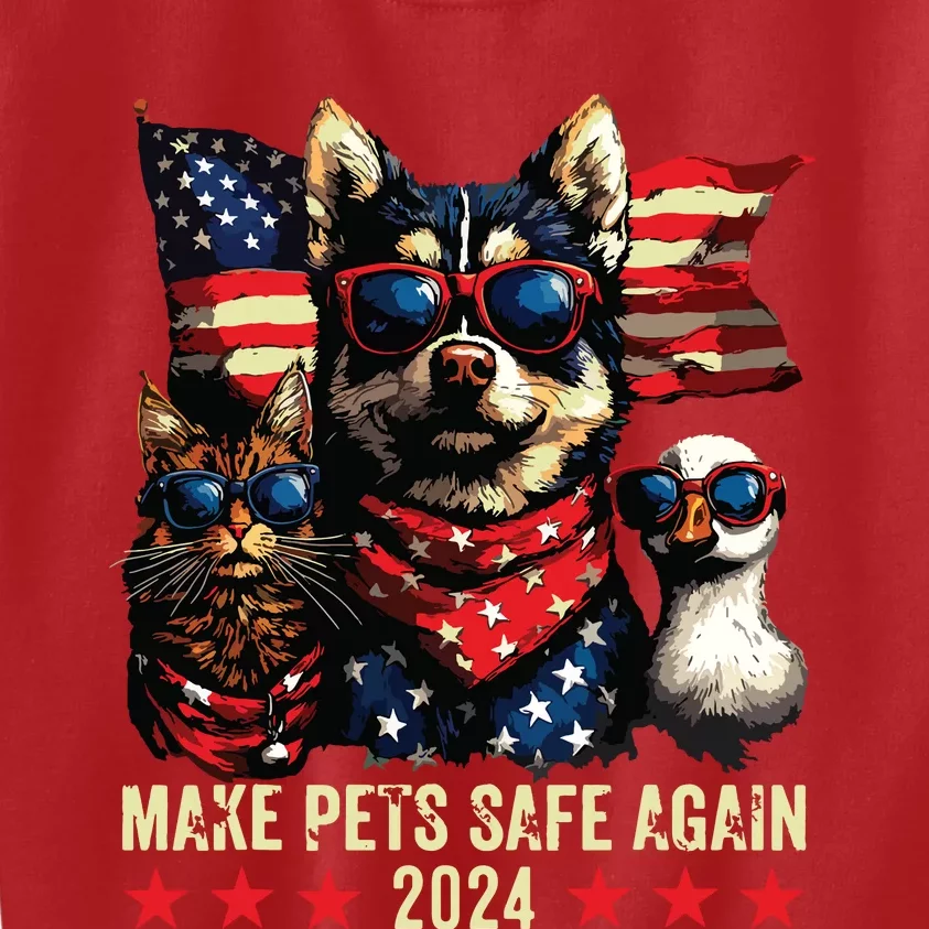 Make Pets Safe Again Trump 2024 Save Our Pets Kids Sweatshirt