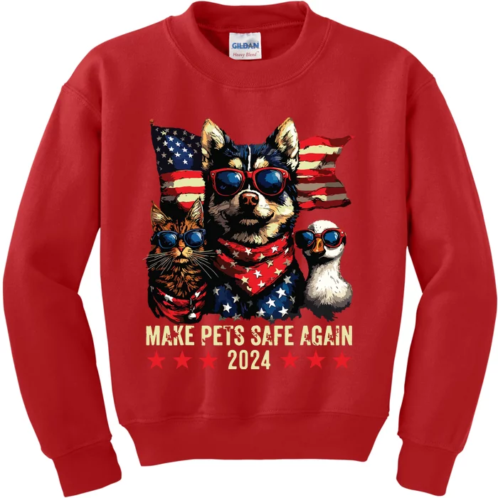 Make Pets Safe Again Trump 2024 Save Our Pets Kids Sweatshirt