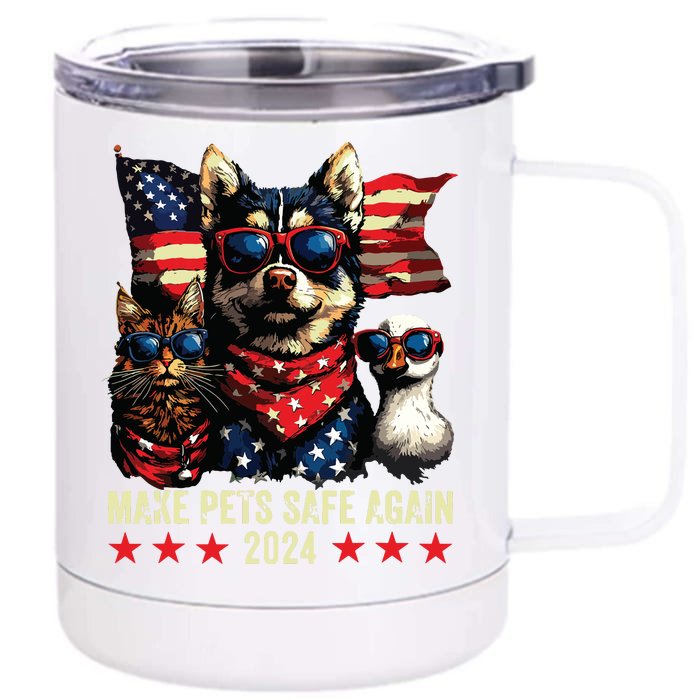 Make Pets Safe Again Trump 2024 Save Our Pets Front & Back 12oz Stainless Steel Tumbler Cup