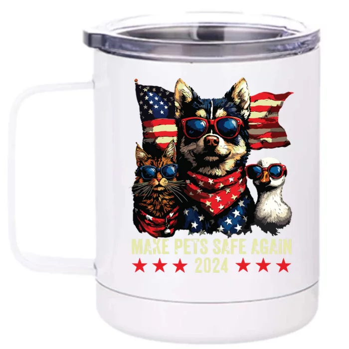 Make Pets Safe Again Trump 2024 Save Our Pets Front & Back 12oz Stainless Steel Tumbler Cup