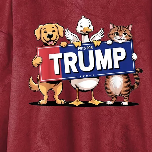 Make Pets Safe Again Cat Duck Dog Pets For Trump Gift Hooded Wearable Blanket