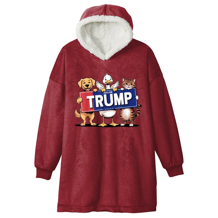 Make Pets Safe Again Cat Duck Dog Pets For Trump Gift Hooded Wearable Blanket