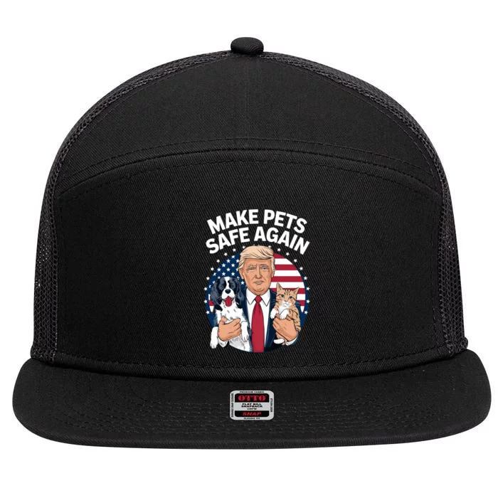 Make Pets Safe Again Trump 2024 7 Panel Mesh Trucker Snapback Hat