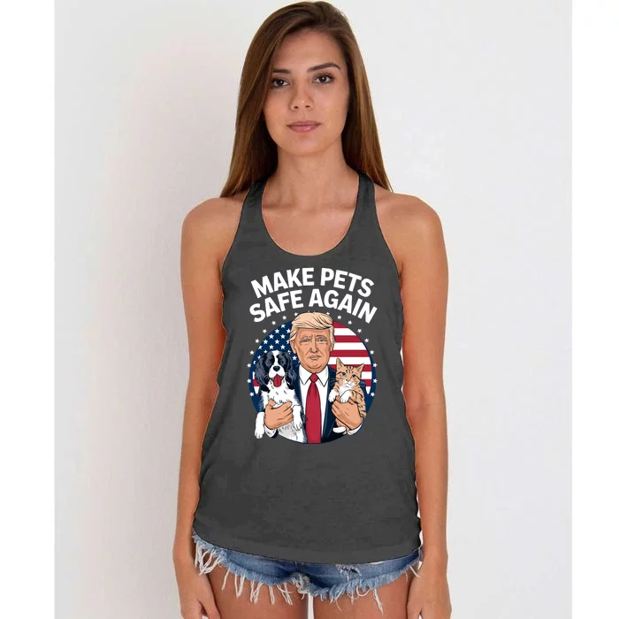 Make Pets Safe Again Trump 2024 Women's Knotted Racerback Tank