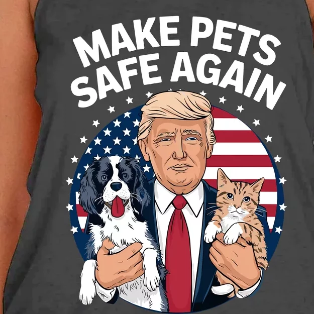 Make Pets Safe Again Trump 2024 Women's Knotted Racerback Tank