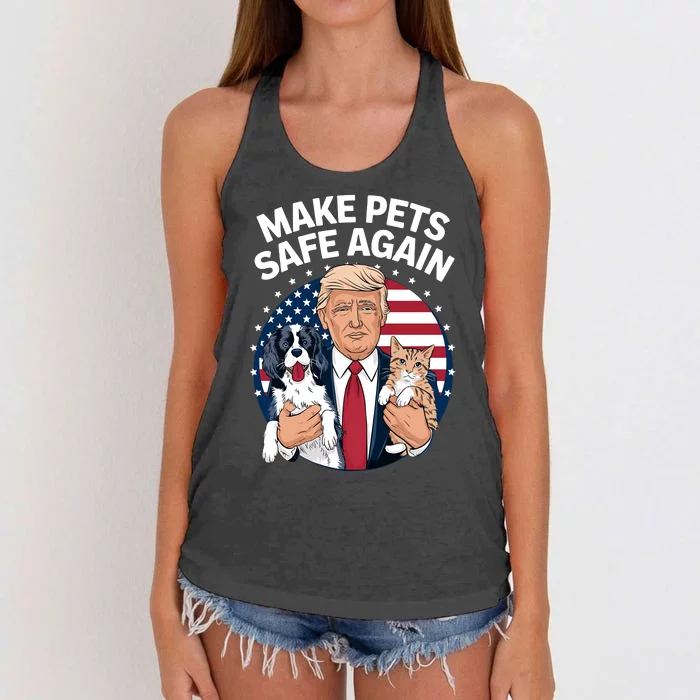 Make Pets Safe Again Trump 2024 Women's Knotted Racerback Tank