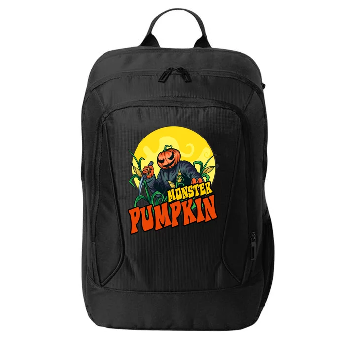 Monster Pumpkin Spooky Halloween City Backpack