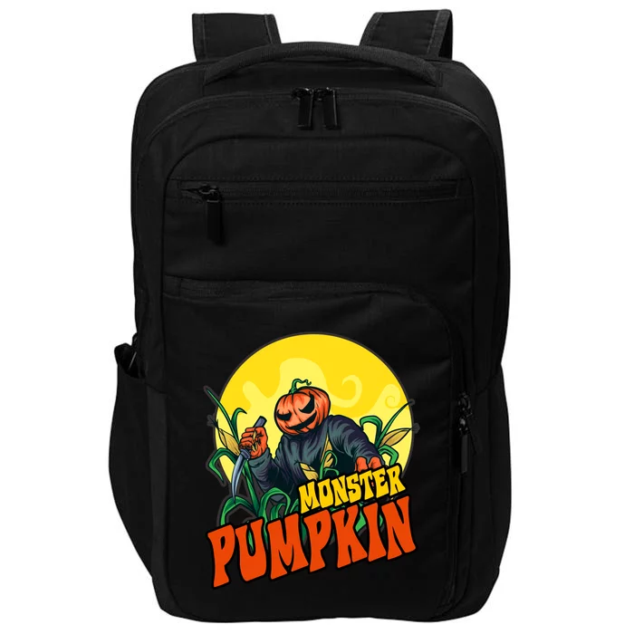 Monster Pumpkin Spooky Halloween Impact Tech Backpack