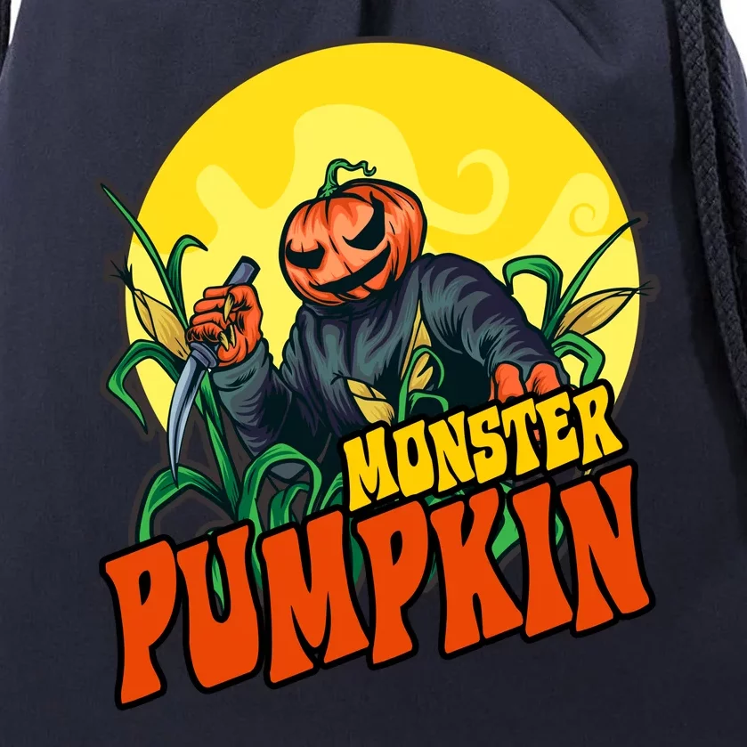 Monster Pumpkin Spooky Halloween Drawstring Bag