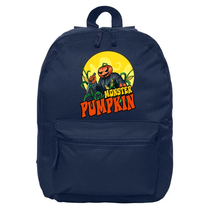 Monster Pumpkin Spooky Halloween 16 in Basic Backpack