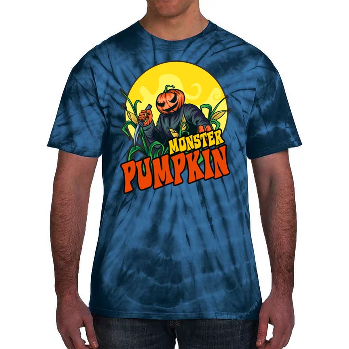 Monster Pumpkin Spooky Halloween Tie-Dye T-Shirt