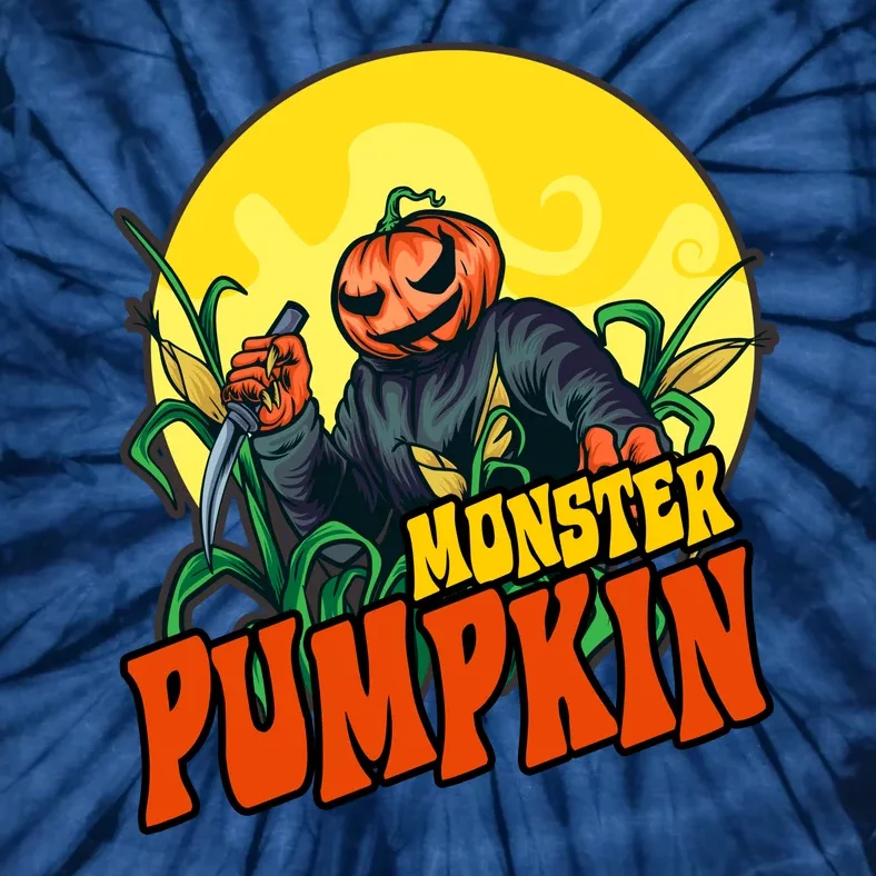 Monster Pumpkin Spooky Halloween Tie-Dye T-Shirt