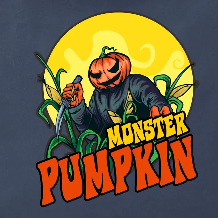 Monster Pumpkin Spooky Halloween Zip Tote Bag